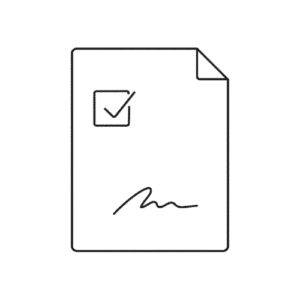 Dokument z podpisem i zaznaczeniem.